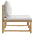 Miniatyrbillede 5 af 9: vidaXL midtermodul til havesofa med lysegrå hynder bambus