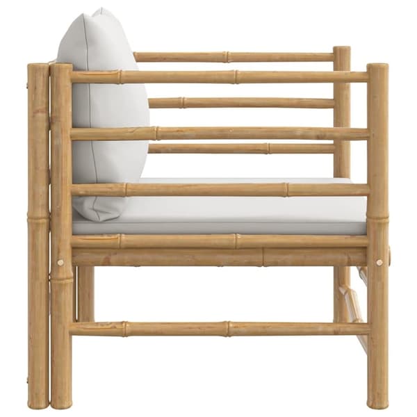 vidaXL havesofa med lysegrå hynder bambus