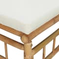 Miniatyrbillede 7 af 9: vidaXL hjørnemodul til havesofa med cremehvide hynder bambus
