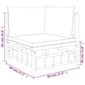 Miniatyrbillede 8 af 9: vidaXL hjørnemodul til havesofa med cremehvide hynder bambus