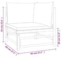 Miniatyrbillede 8 af 9: vidaXL hjørnemodul til havesofa med lysegrå hynder bambus