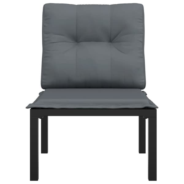 vidaXL havestol med hynder polyrattan sort og grå