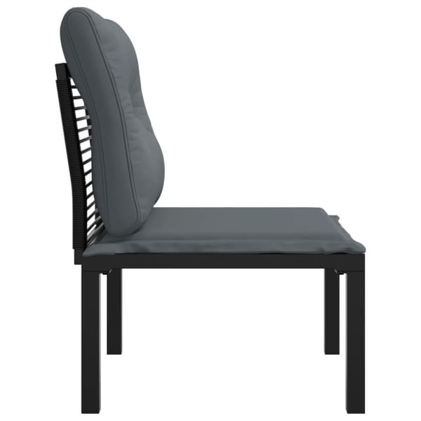 vidaXL havestol med hynder polyrattan sort og grå