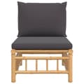 Miniatyrbillede 4 af 9: vidaXL midtermodul til havesofa med mørkegrå hynder bambus