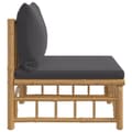 Miniatyrbillede 5 af 9: vidaXL midtermodul til havesofa med mørkegrå hynder bambus