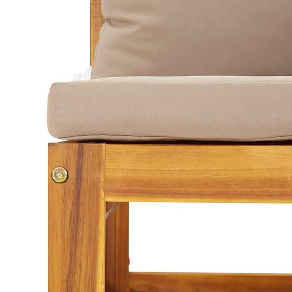 vidaXL midtermodul til havesofa med gråbrune hynder massivt akacietræ