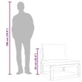 Miniatyrbillede 10 af 10: vidaXL midtermodul til havesofa med gråbrune hynder massivt akacietræ
