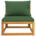 Miniatyrbillede 4 af 9: vidaXL midtermodul til havesofa med grønne hynder massivt akacietræ