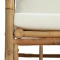 Miniatyrbild 7 av 9: vidaXL Trädgårdssoffa med gräddvita dynor bambu
