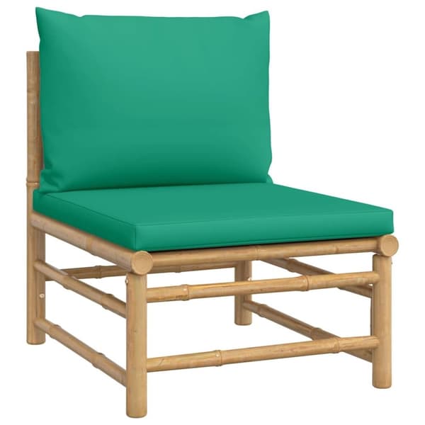 vidaXL Loungegrupp för trädgården 2 delar gröna dynor bambu
