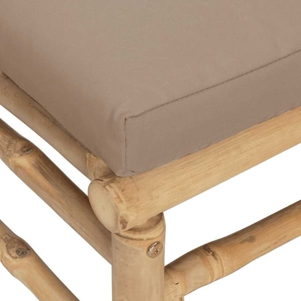 vidaXL Pall för trädgården med taupe dyna bambu