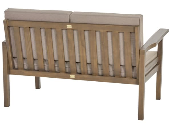 Trädgårdssoffgrupp Taupe Dynor Stabilt Certifierat Mörkt Akaciaträ 4-sits med Bord Utomhus Set