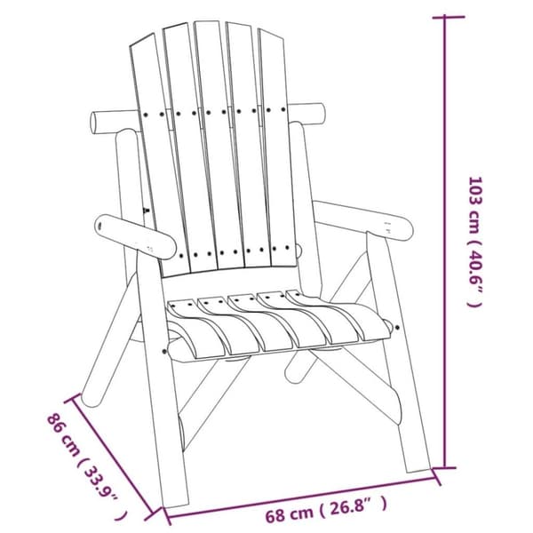 vidaXL havestol 68x68x103 cm massivt grantræ