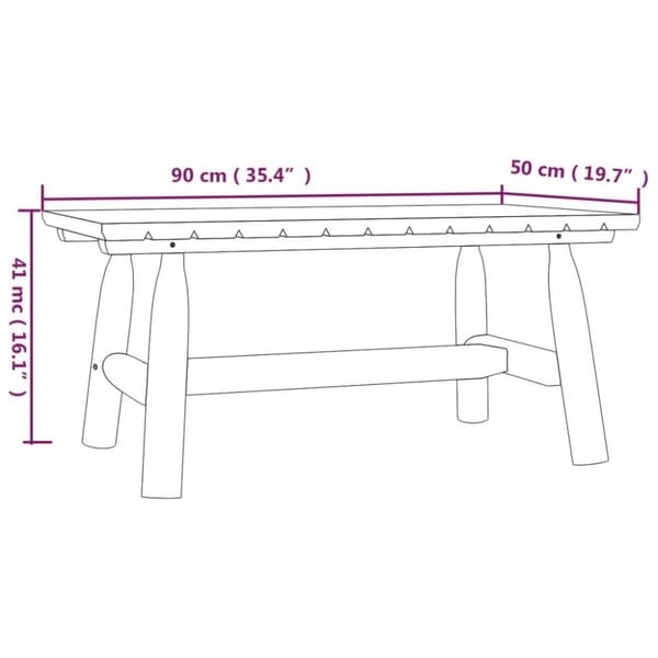 vidaXL sofabord 90x50x41 cm massivt grantræ
