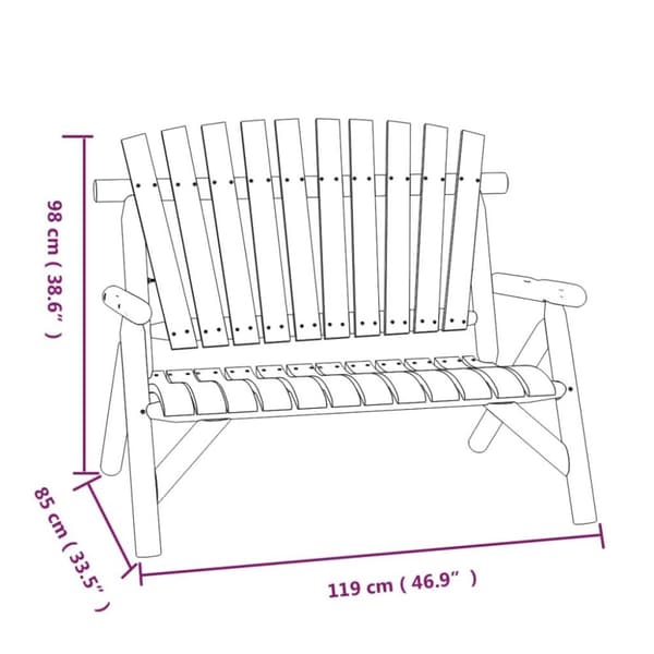 vidaXL Hagebenk 2 seter 119x85x98 cm heltre gran
