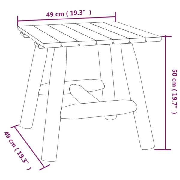 vidaXL Sidebord 49x49x50 cm heltre gran