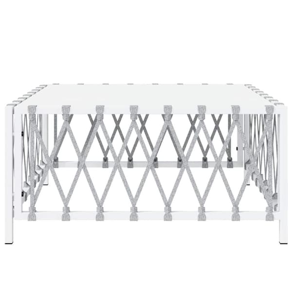 vidaXL havebord 70x70x34 cm vævet stof hvid