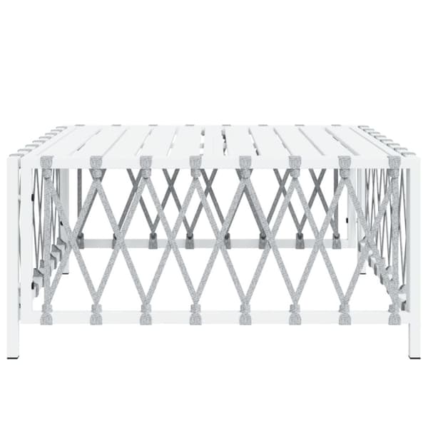 vidaXL havebord 70x70x34 cm vævet stof hvid