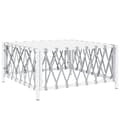 Miniatyrbillede 1 af 7: vidaXL havebord 70x70x34 cm vævet stof hvid