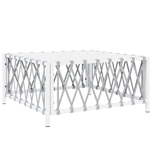 vidaXL havebord 70x70x34 cm vævet stof hvid