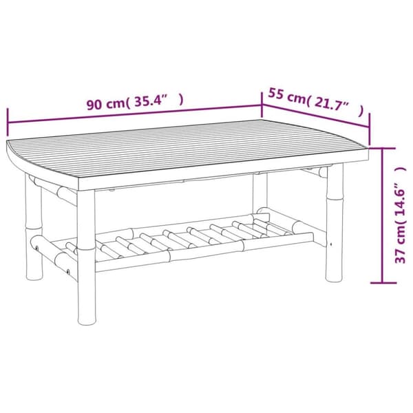 vidaXL havebord 90x55x37 cm bambus