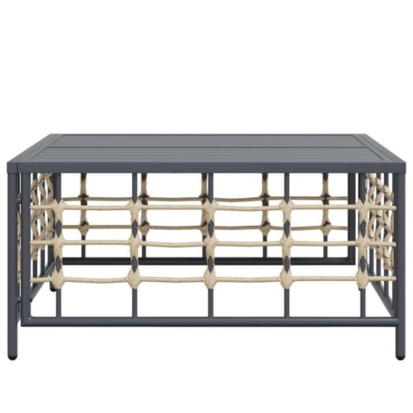 vidaXL havebord 70x70x34 cm polyrattan antracitgrå