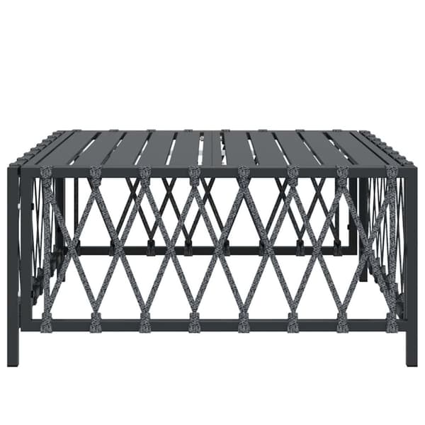 vidaXL havebord 70x70x34 cm vævet stof antracitgrå