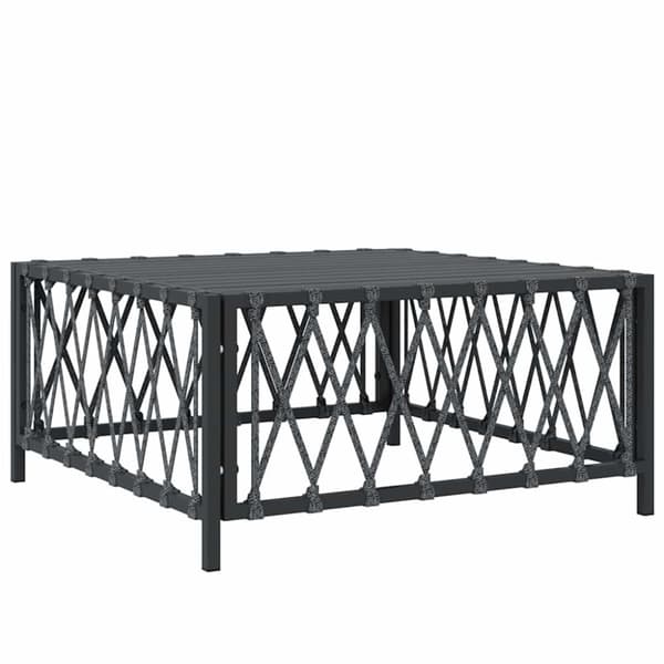 vidaXL havebord 70x70x34 cm vævet stof antracitgrå