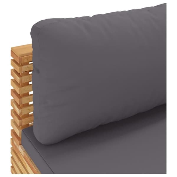 vidaXL midtermodul til havesofa med mørkegrå hynder massivt teak