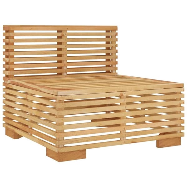 vidaXL midtermodul til havesofa med mørkegrå hynder massivt teak
