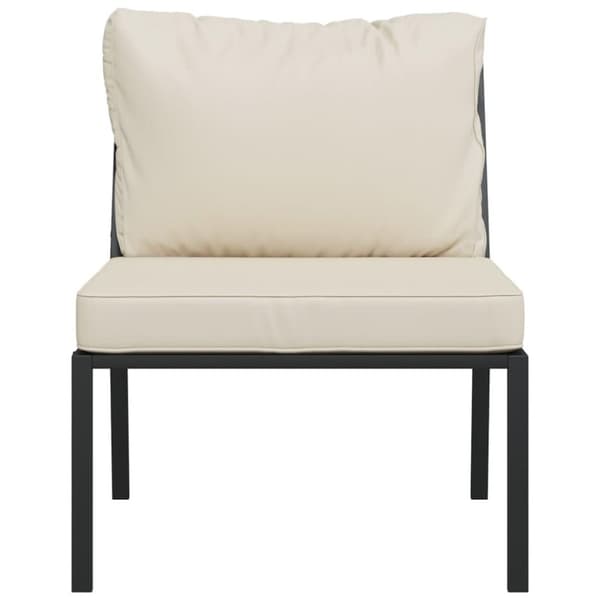 vidaXL Trädgårdsstolar med sandfärgade dynor 2 st 60x74x79 cm stål