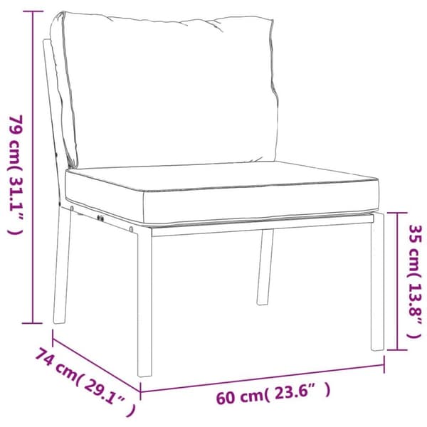 vidaXL Trädgårdsstolar med sandfärgade dynor 2 st 60x74x79 cm stål