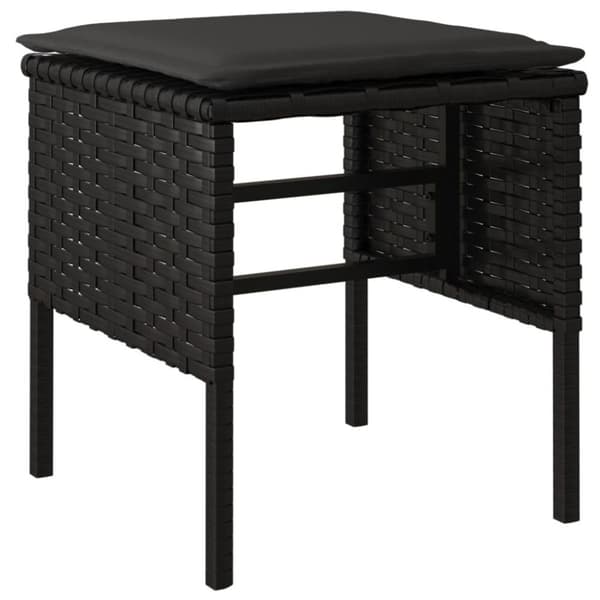 vidaXL fodskamler med hynder 4 stk. til haven polyrattan sort