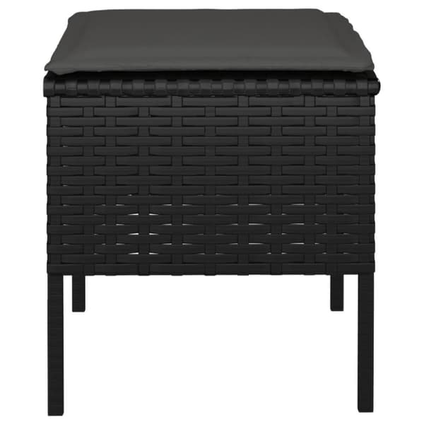 vidaXL fodskamler med hynder 4 stk. til haven polyrattan sort