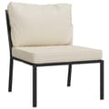 Miniatyrbillede 3 af 9: vidaXL havestole 2 stk. med sandfarvede hynder 60x74x79 cm stål