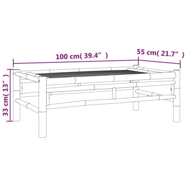 vidaXL Trädgårdsbord 100x55x33 cm bambu