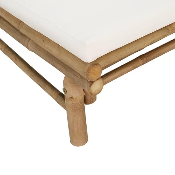 vidaXL havestole 2 stk. med cremehvide hynder bambus