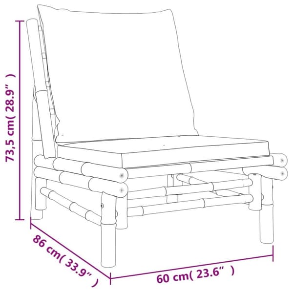 vidaXL havestole 2 stk. med cremehvide hynder bambus