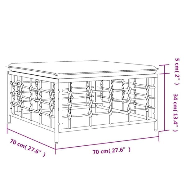 vidaXL haveskammel med beige hynde polyrattan