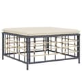 Miniatyrbillede 1 af 7: vidaXL haveskammel med beige hynde polyrattan