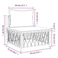 Miniatyrbillede 8 af 9: vidaXL midtermodul til havesofa med hynder vævet stof hvid