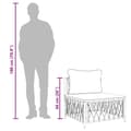 Miniatyrbillede 9 af 9: vidaXL midtermodul til havesofa med hynder vævet stof hvid