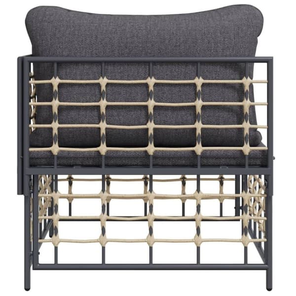 vidaXL hjørnemodul til havesofa med mørkegrå hynder polyrattan
