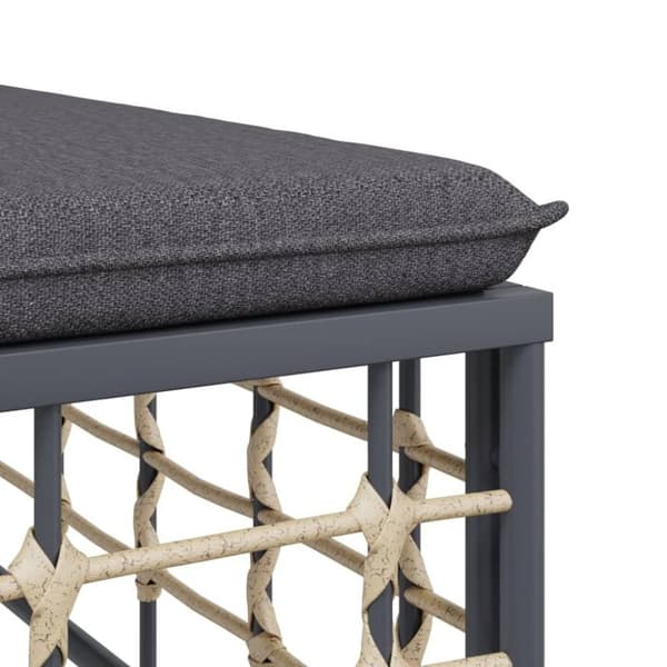 vidaXL hjørnemodul til havesofa med mørkegrå hynder polyrattan