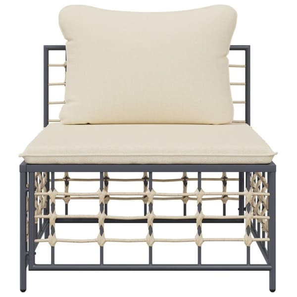 vidaXL midtermodul til havesofa med hynder polyrattan beige