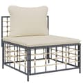 Miniatyrbillede 1 af 7: vidaXL midtermodul til havesofa med hynder polyrattan beige