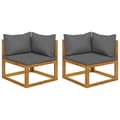 Miniatyrbillede 1 af 8: vidaXL hjørnemoduler til havesofa 2 stk. med hynder massivt akacietræ