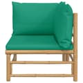 Miniatyrbillede 4 af 9: vidaXL hjørnemodul til havesofa med grønne hynder bambus