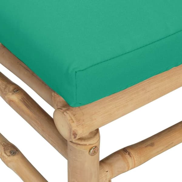 vidaXL hjørnemodul til havesofa med grønne hynder bambus
