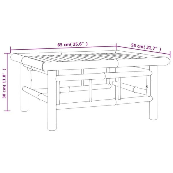 vidaXL havebord 65x55x30 cm bambus